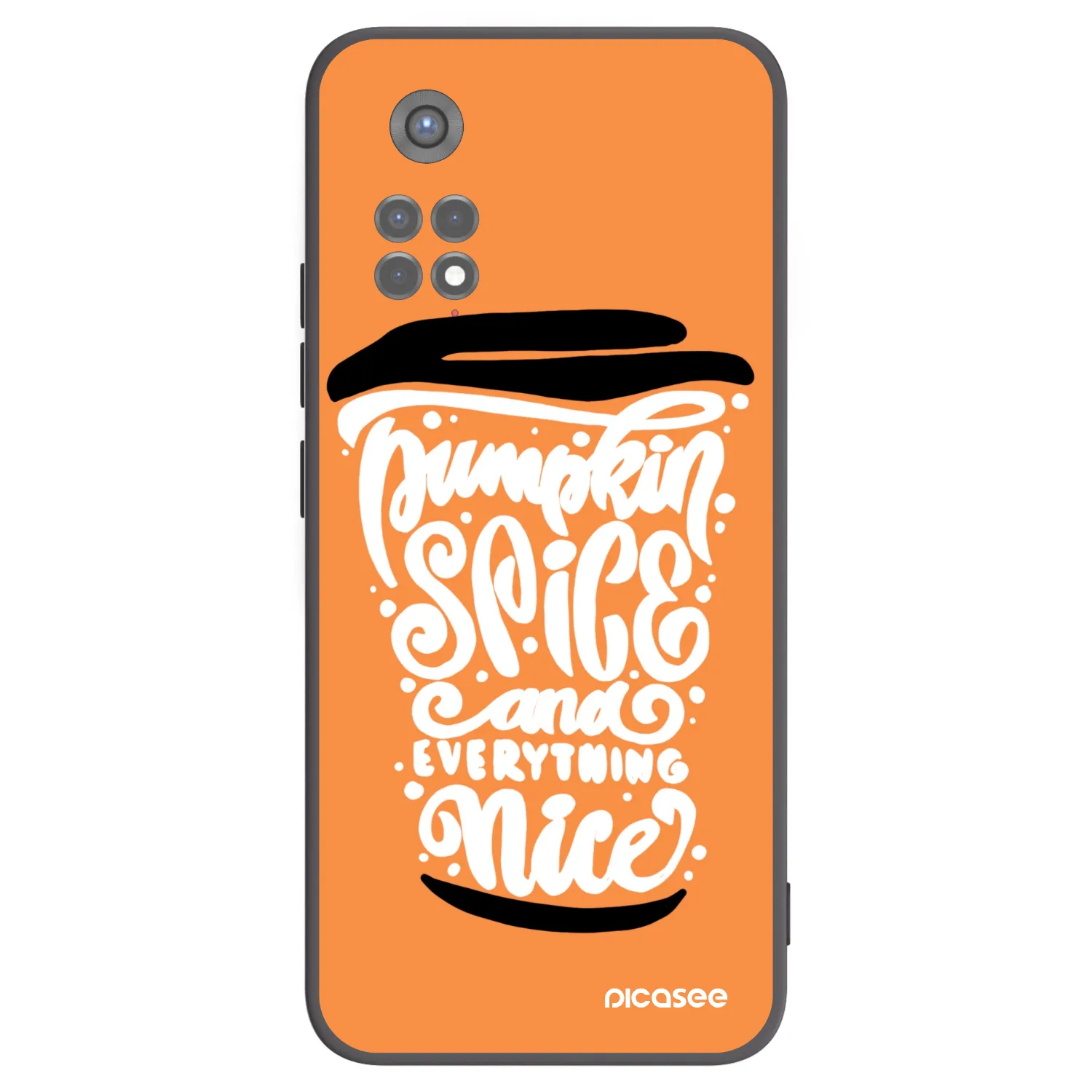 Picasee fekete szilikon tok az alábbi mobiltelefonokra Xiaomi Redmi Note 11S 5G - Pumpkin coffee
