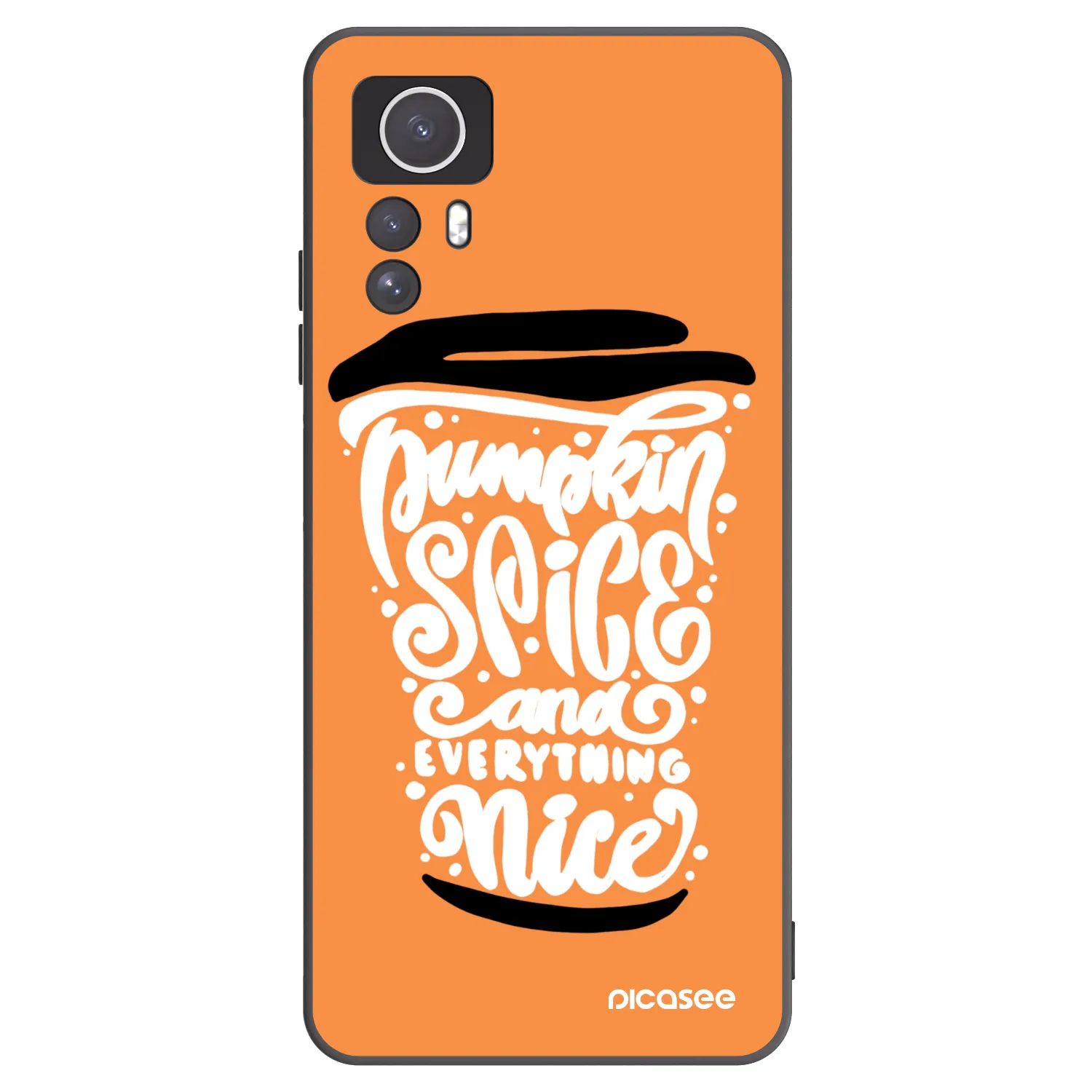 Picasee fekete szilikon tok az alábbi mobiltelefonokra Xiaomi Redmi Note 12S - Pumpkin coffee