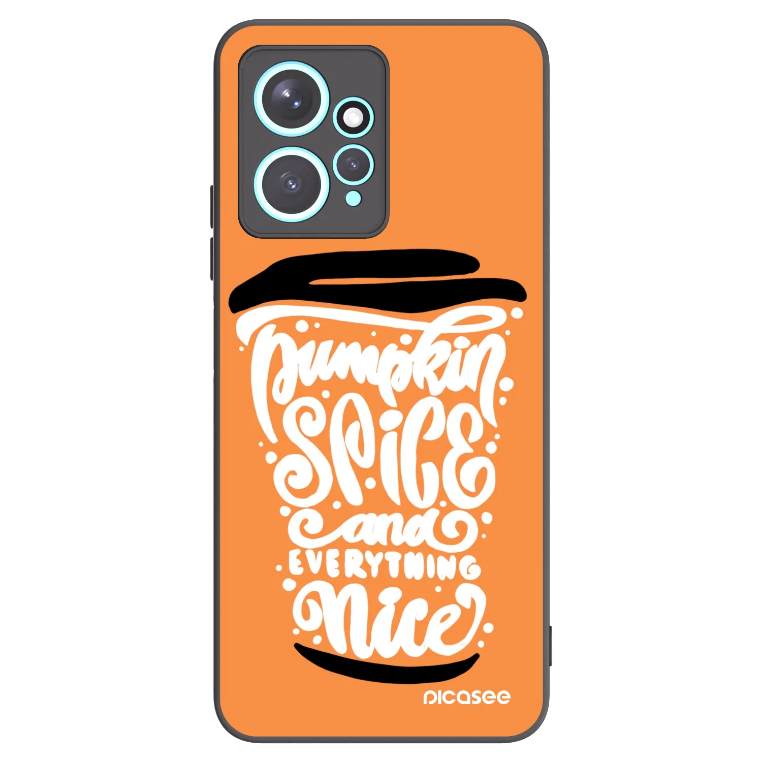Picasee fekete szilikon tok az alábbi mobiltelefonokra Xiaomi Redmi Note 12 4G - Pumpkin coffee