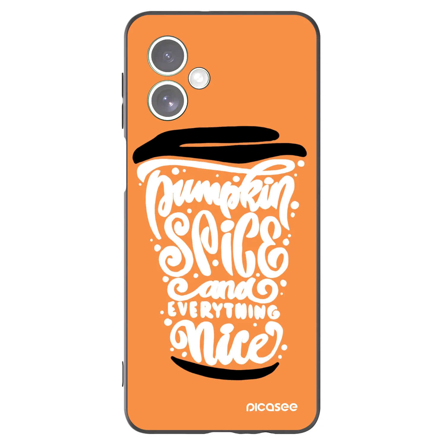 Picasee fekete szilikon tok az alábbi mobiltelefonokra Motorola Moto G54 5G - Pumpkin coffee