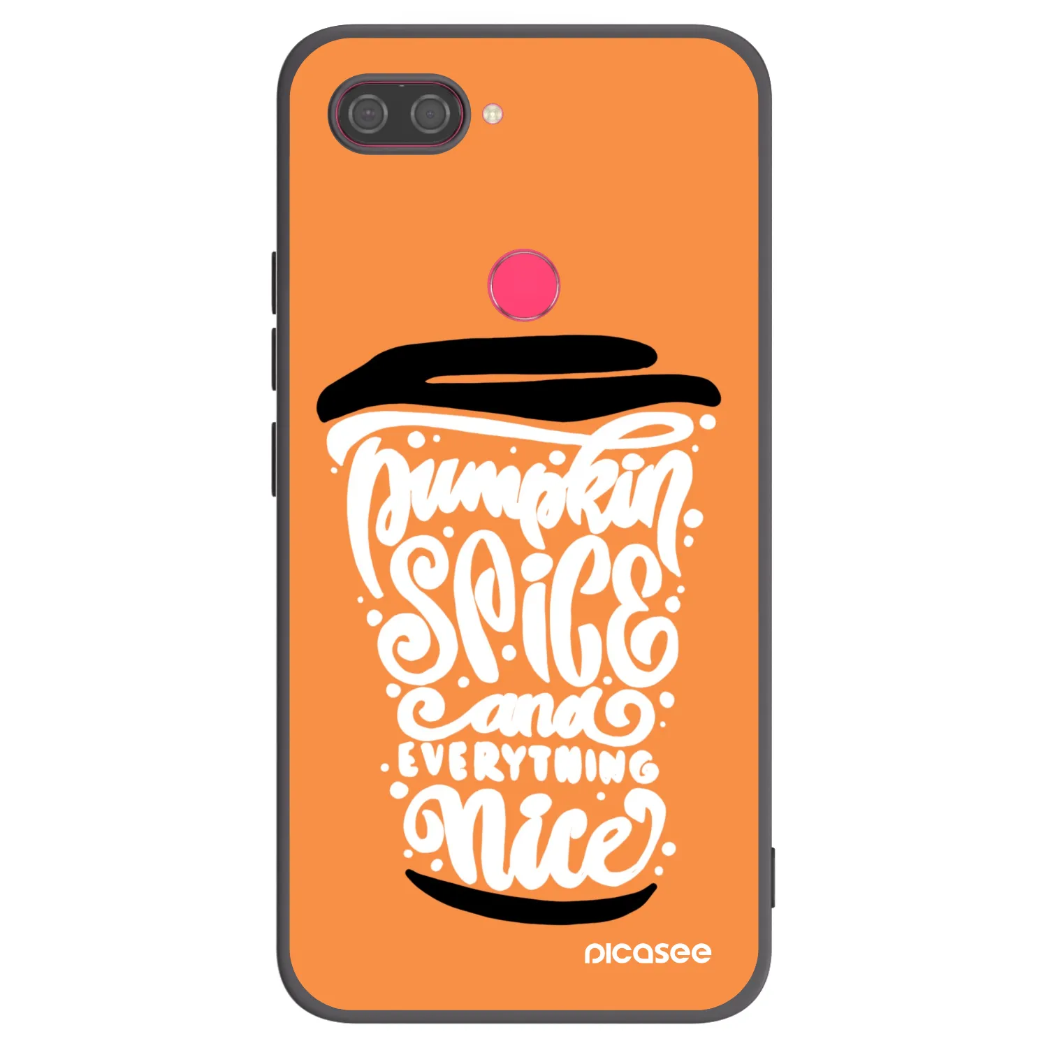 Picasee fekete szilikon tok az alábbi mobiltelefonokra Xiaomi Mi 8 Lite - Pumpkin coffee