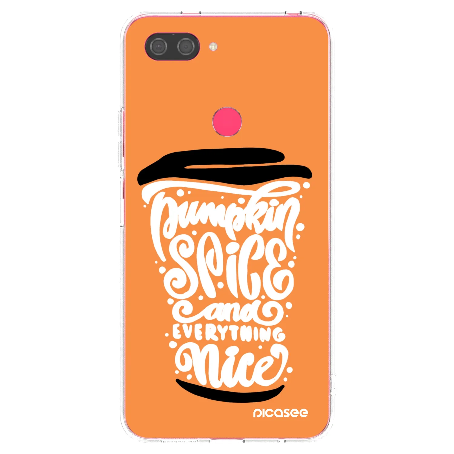 Picasee átlátszó szilikon tok az alábbi mobiltelefonokra Xiaomi Mi 8 Lite - Pumpkin coffee