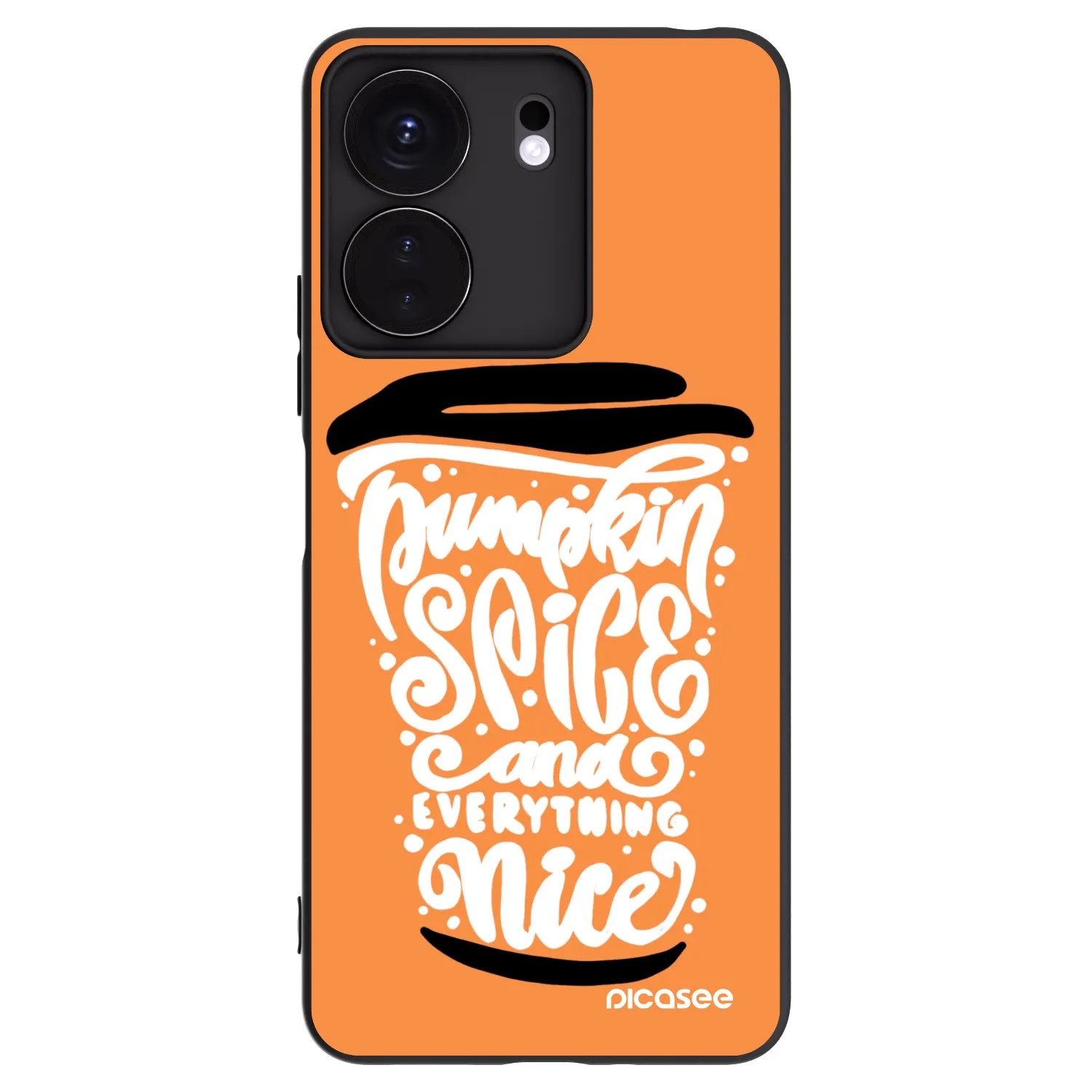 Picasee fekete szilikon tok az alábbi mobiltelefonokra Xiaomi Redmi 13C 4G - Pumpkin coffee