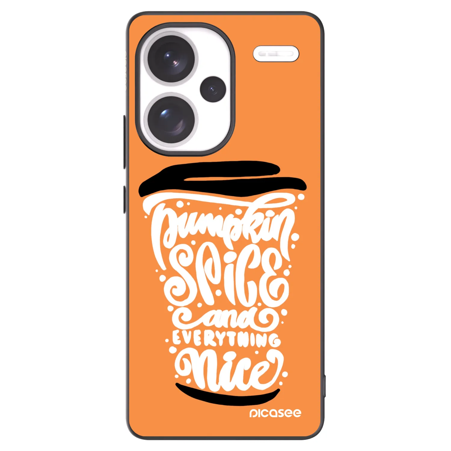 Picasee fekete szilikon tok az alábbi mobiltelefonokra Xiaomi Redmi Note 13 Pro+ 5G - Pumpkin coffee