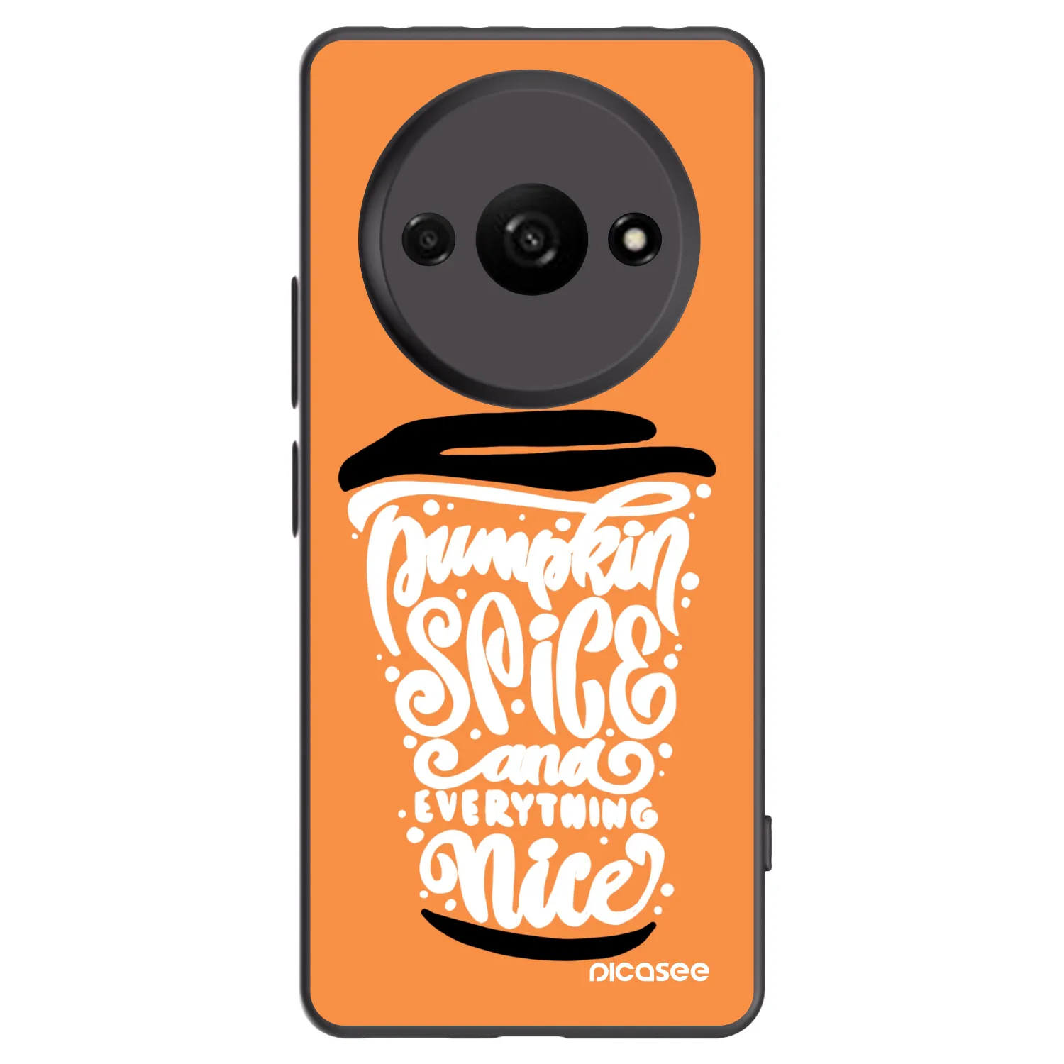 Picasee fekete szilikon tok az alábbi mobiltelefonokra Xiaomi Redmi A3 - Pumpkin coffee