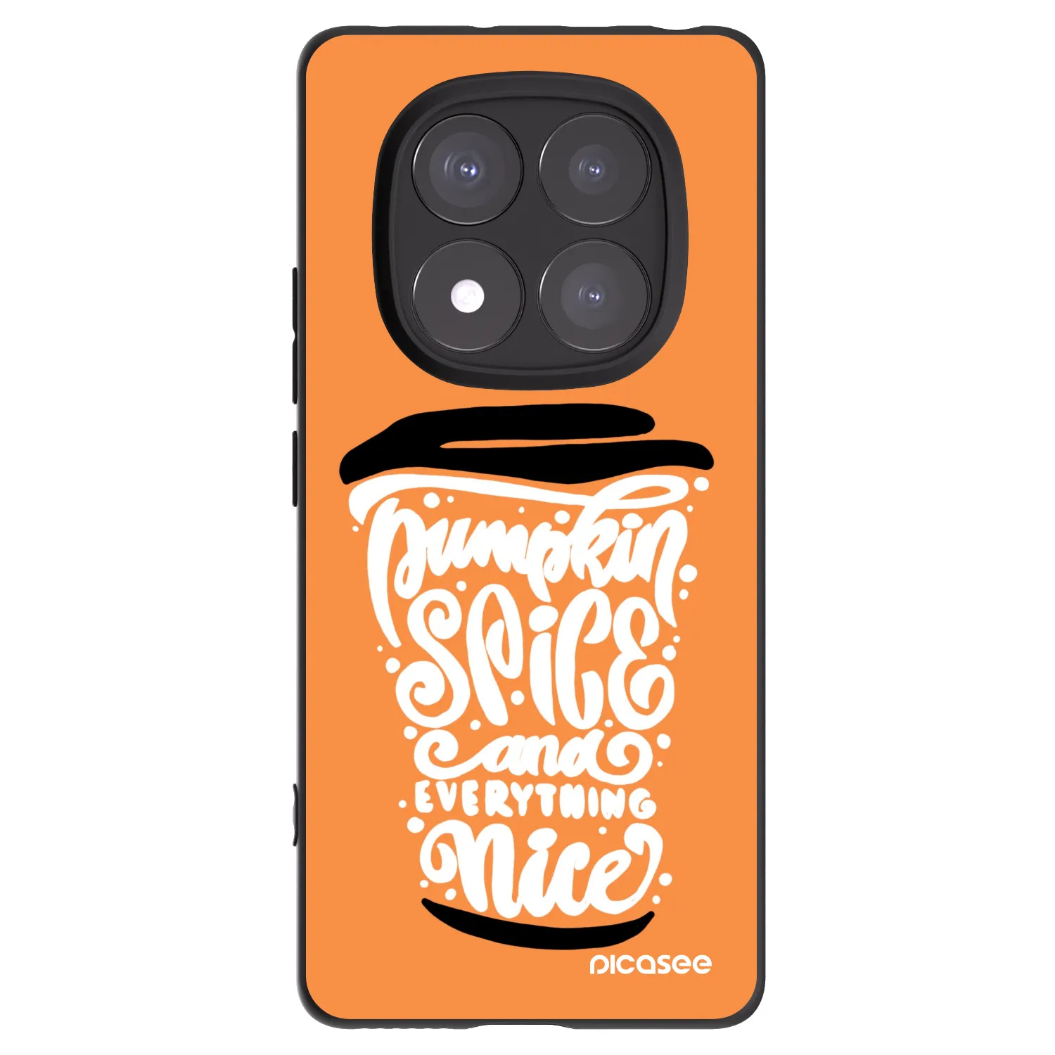 Picasee fekete szilikon tok az alábbi mobiltelefonokra Xiaomi Redmi Note 14 Pro 5G - Pumpkin coffee
