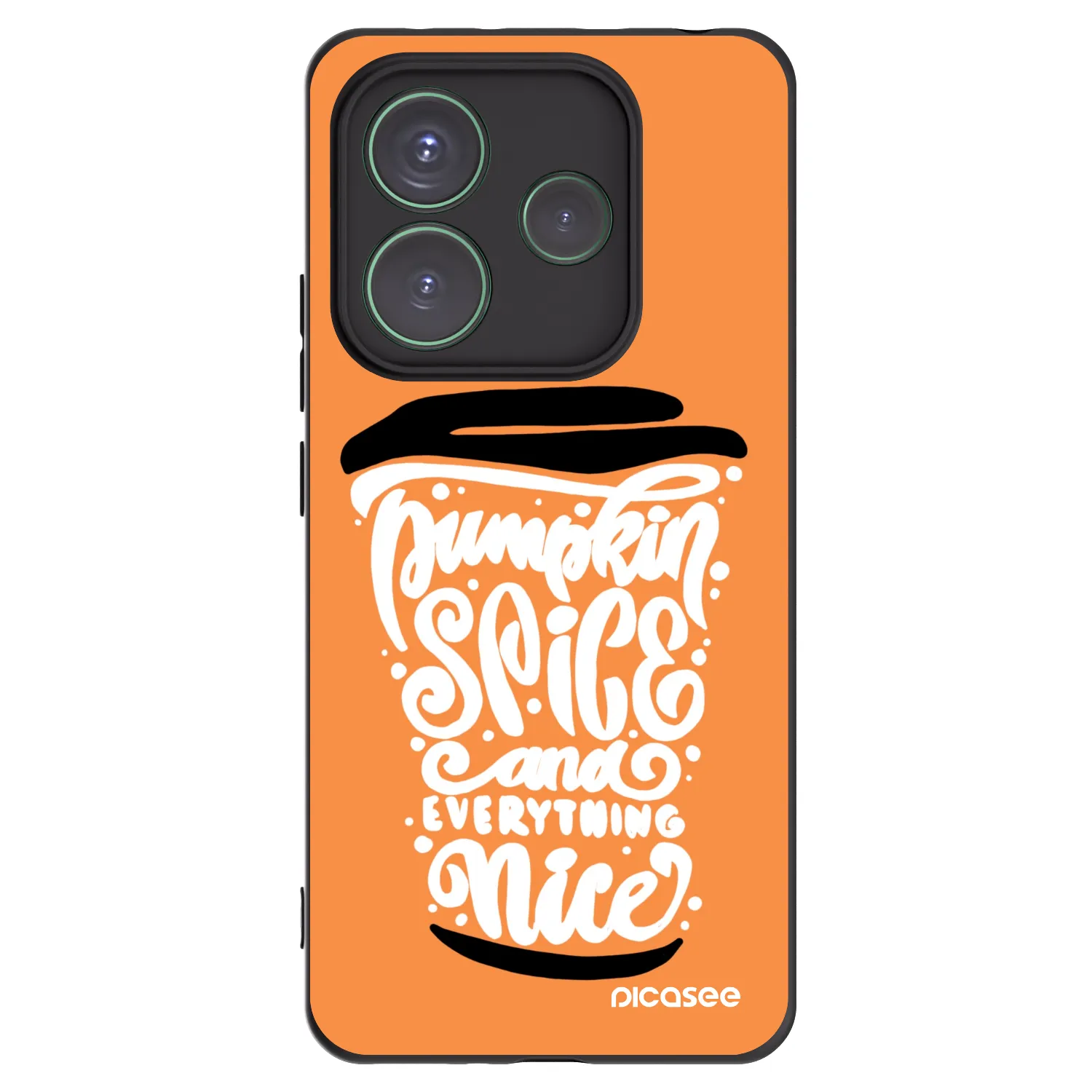 Picasee fekete szilikon tok az alábbi mobiltelefonokra Xiaomi Redmi Note 14 5G - Pumpkin coffee