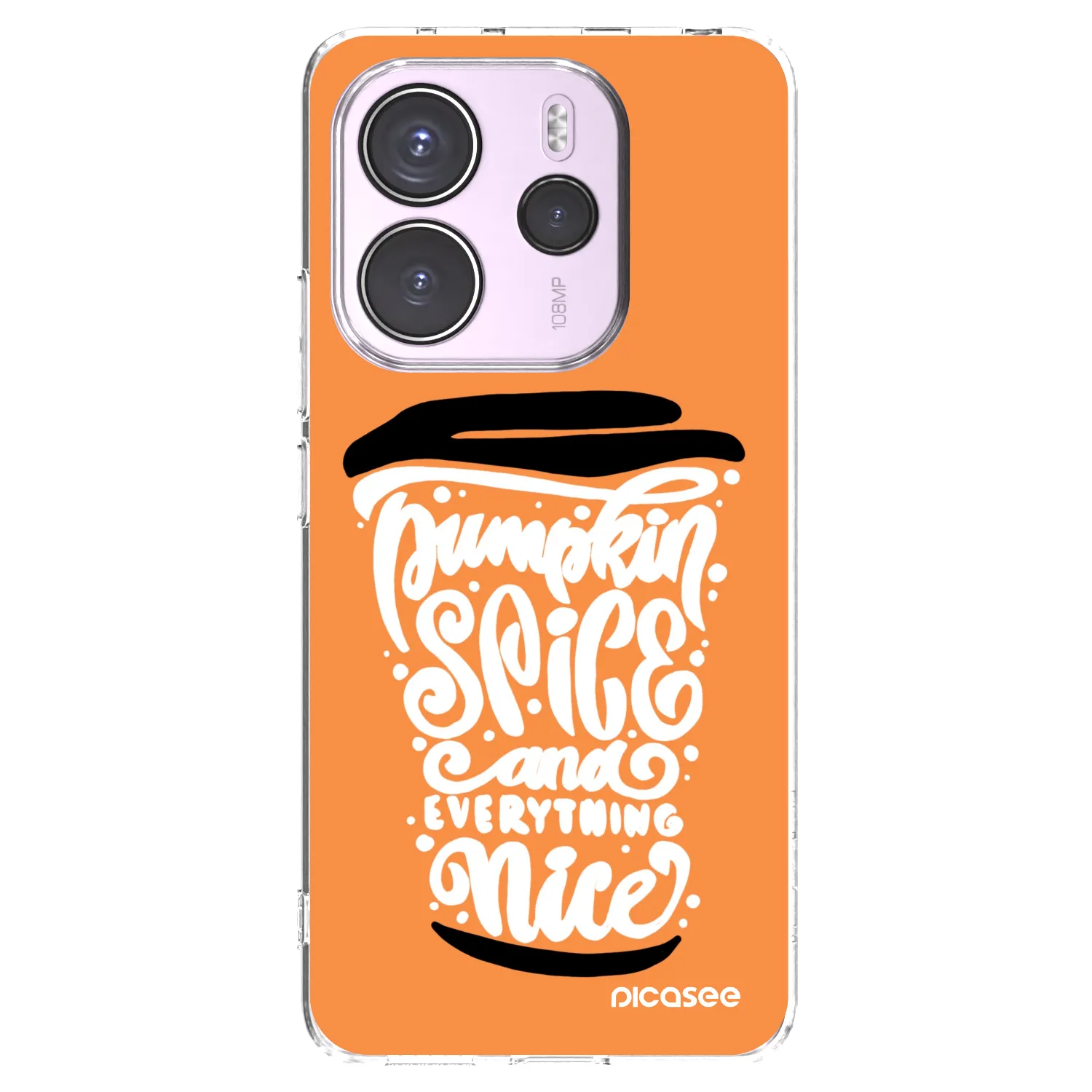 Picasee átlátszó szilikon tok az alábbi mobiltelefonokra Xiaomi Redmi Note 14 4G - Pumpkin coffee