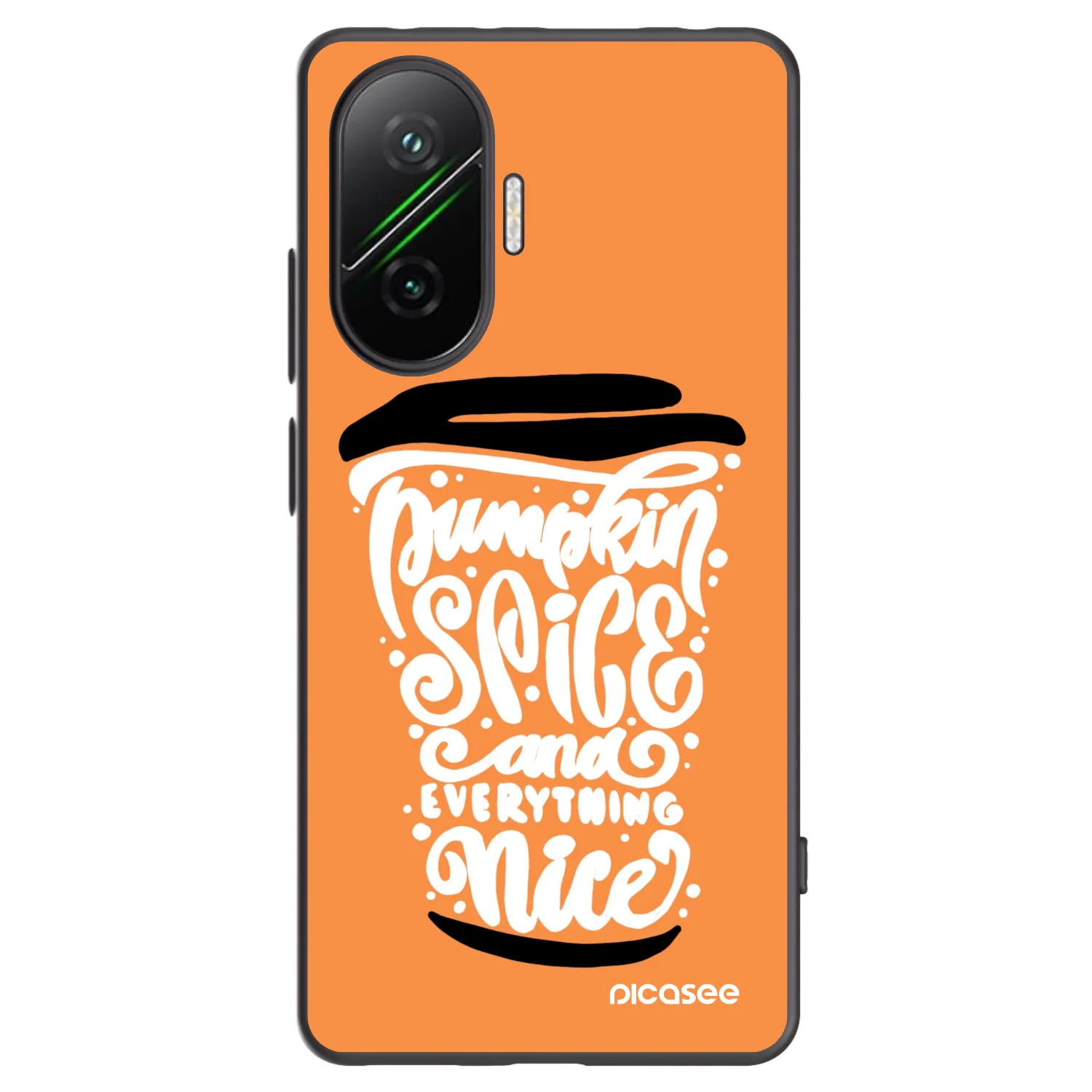 Picasee fekete szilikon tok az alábbi mobiltelefonokra Xiaomi Poco F7 Pro 5G - Pumpkin coffee