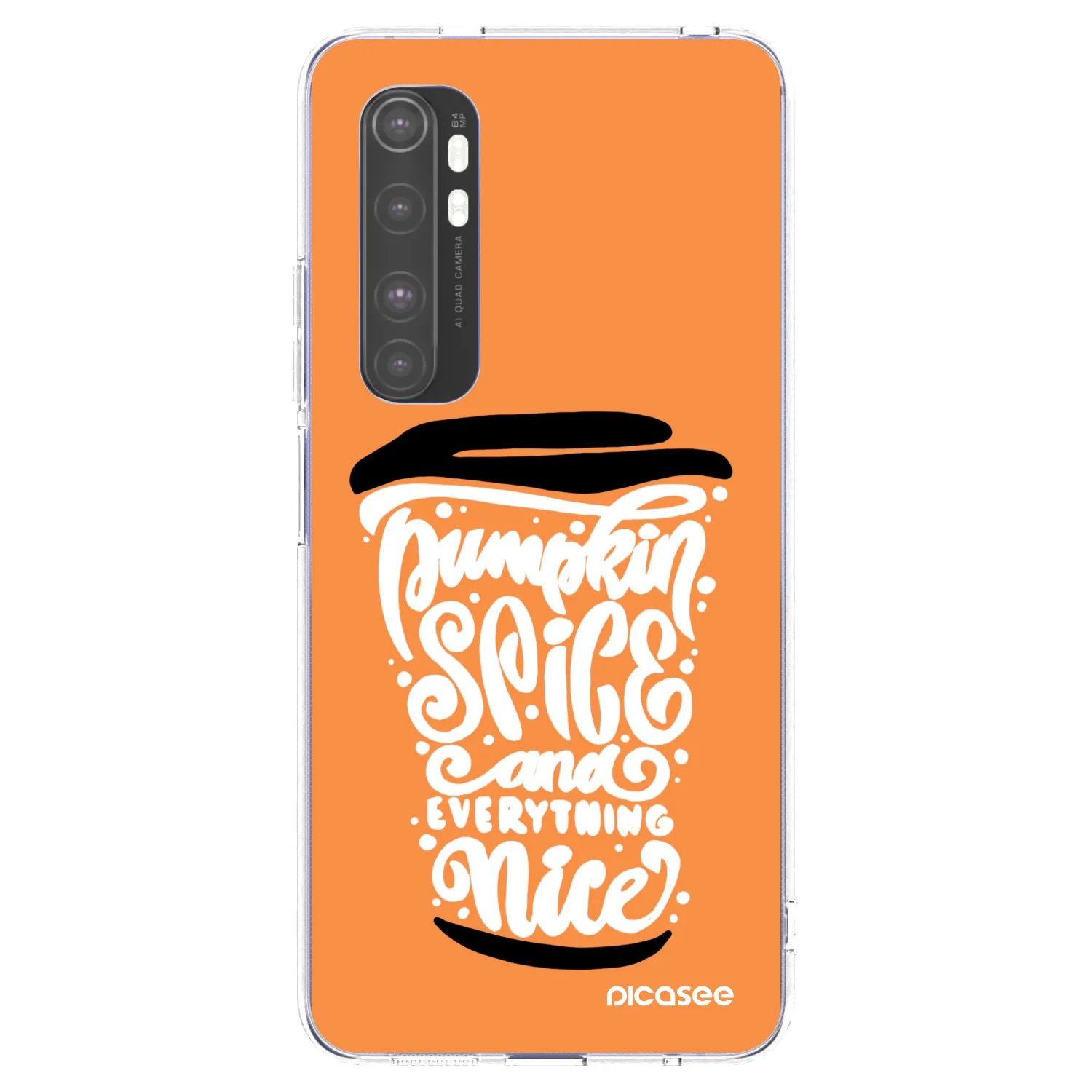 Picasee átlátszó szilikon tok az alábbi mobiltelefonokra Xiaomi Mi Note 10 Lite - Pumpkin coffee