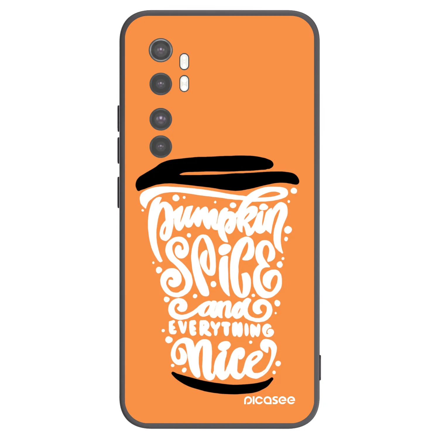 Picasee fekete szilikon tok az alábbi mobiltelefonokra Xiaomi Mi Note 10 Lite - Pumpkin coffee