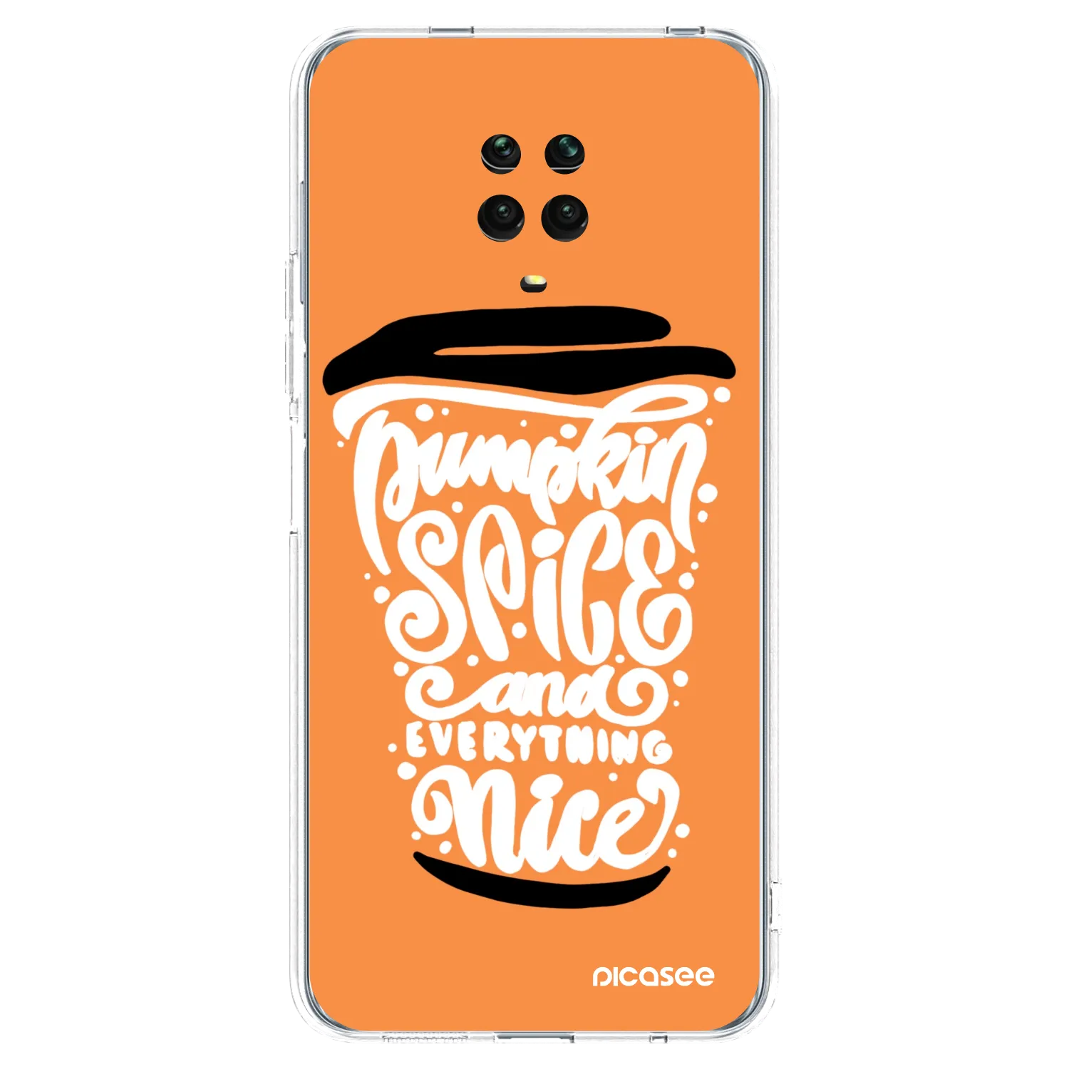 Picasee átlátszó szilikon tok az alábbi mobiltelefonokra Xiaomi Redmi Note 9S - Pumpkin coffee