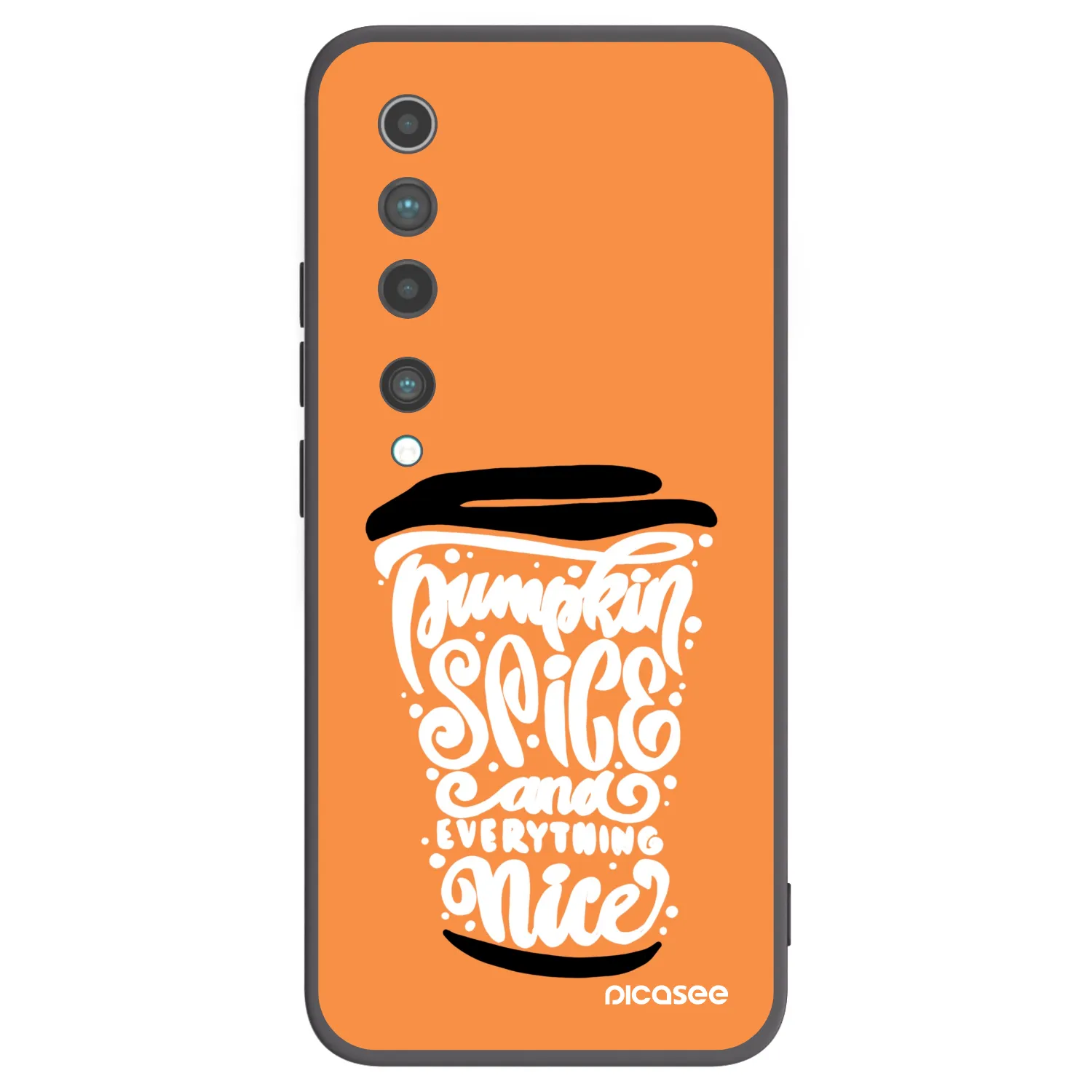 Picasee fekete szilikon tok az alábbi mobiltelefonokra Xiaomi Mi 10 - Pumpkin coffee