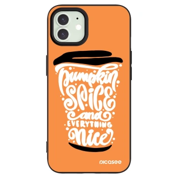 Picasee fekete szilikon tok az alábbi mobiltelefonokra Apple iPhone 12 - Pumpkin coffee