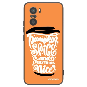 Picasee fekete szilikon tok az alábbi mobiltelefonokra Xiaomi Poco F3 - Pumpkin coffee