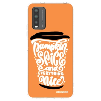 Picasee fekete szilikon tok az alábbi mobiltelefonokra Xiaomi Redmi 9T - Pumpkin coffee