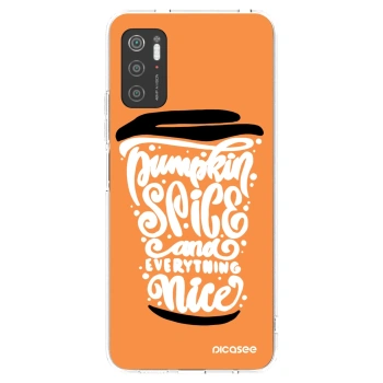 Picasee átlátszó szilikon tok az alábbi mobiltelefonokra Xiaomi Poco M3 Pro 5G - Pumpkin coffee