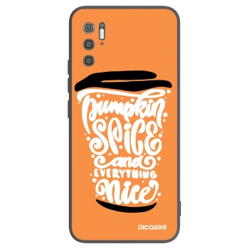 Picasee fekete szilikon tok az alábbi mobiltelefonokra Xiaomi Poco M3 Pro 5G - Pumpkin coffee