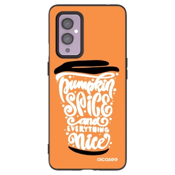 Picasee fekete szilikon tok az alábbi mobiltelefonokra OnePlus 9 - Pumpkin coffee