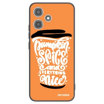 Picasee fekete szilikon tok az alábbi mobiltelefonokra Xiaomi Redmi 12 5G - Pumpkin coffee