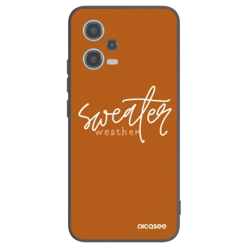 Picasee fekete szilikon tok az alábbi mobiltelefonokra Xiaomi Redmi Note 12 5G - Sweater weather