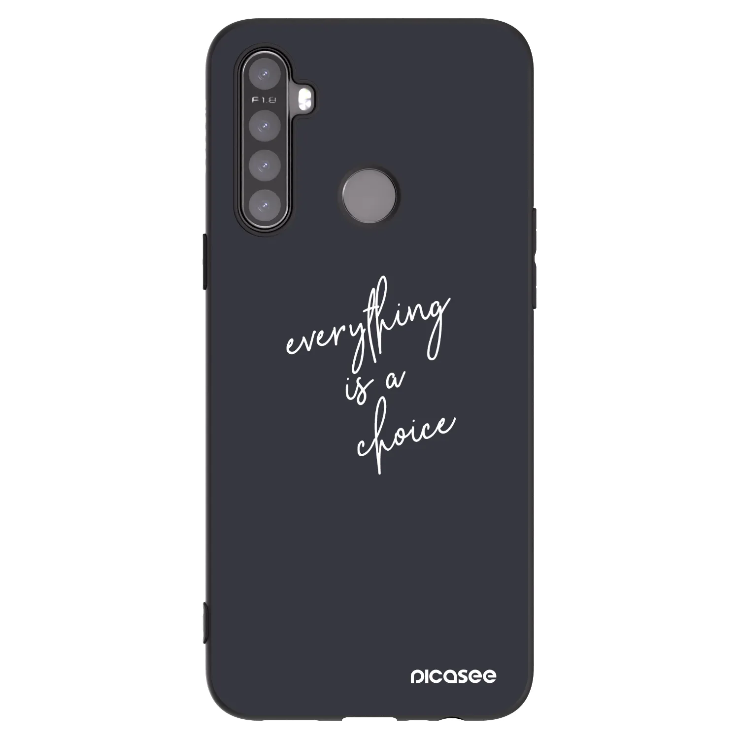Picasee fekete szilikon tok az alábbi mobiltelefonokra Realme 5 - Everything is a choice