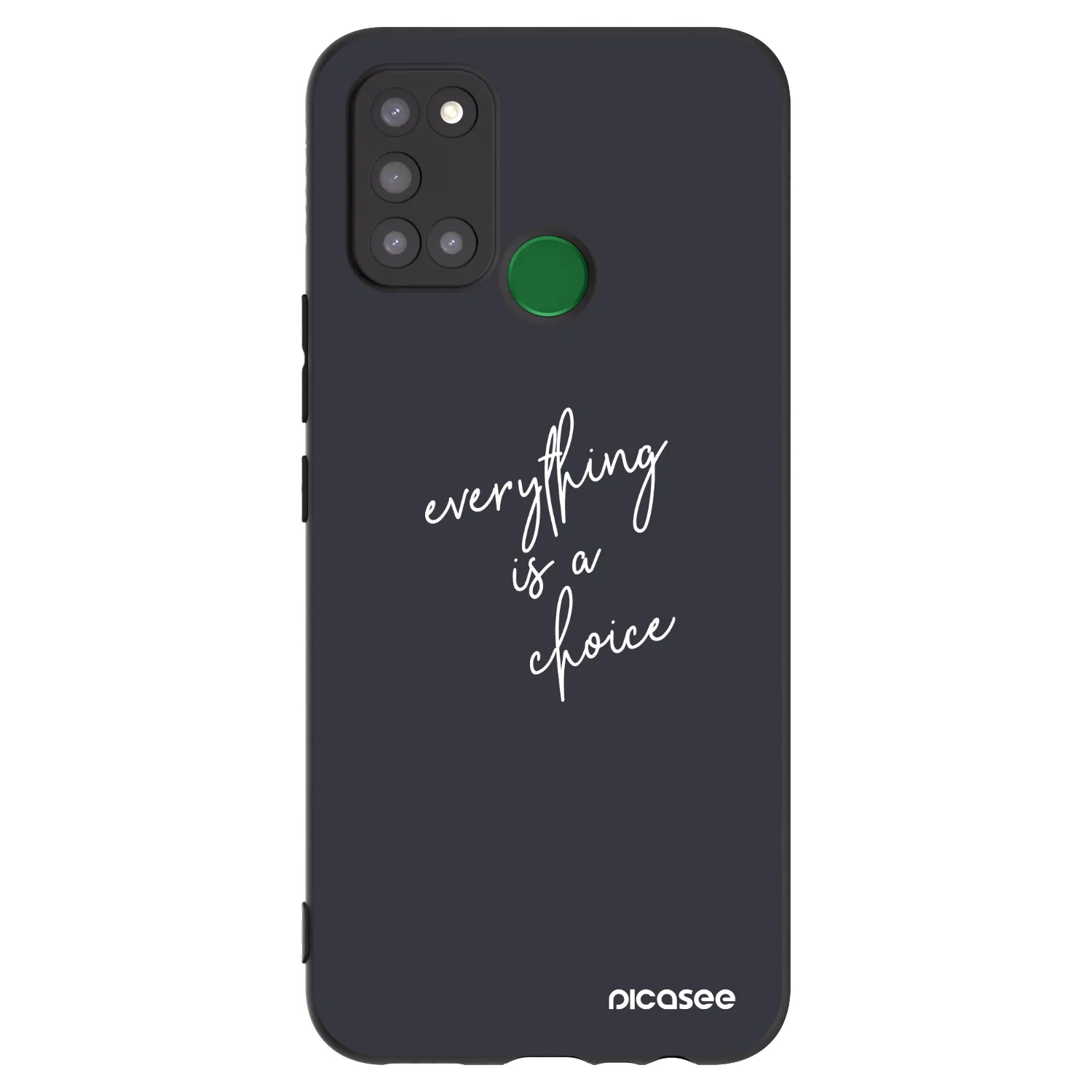 Picasee fekete szilikon tok az alábbi mobiltelefonokra Realme 7i - Everything is a choice