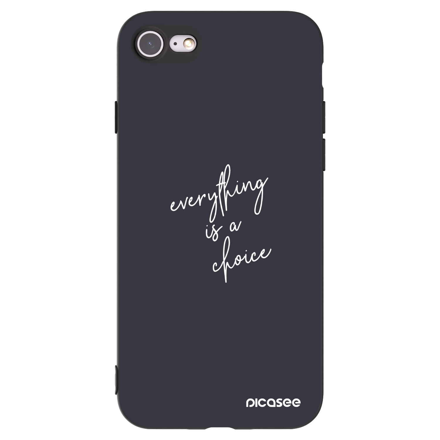 Picasee fekete szilikon tok az alábbi mobiltelefonokra Apple iPhone SE 2022 - Everything is a choice