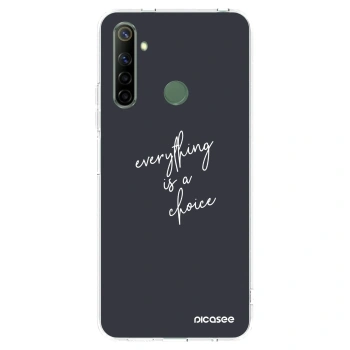 Picasee átlátszó szilikon tok az alábbi mobiltelefonokra Realme 6i - Everything is a choice