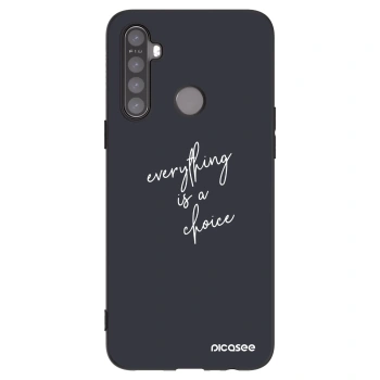 Picasee fekete szilikon tok az alábbi mobiltelefonokra Realme 5 - Everything is a choice