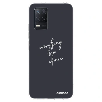 Picasee átlátszó szilikon tok az alábbi mobiltelefonokra Realme 8 5G - Everything is a choice