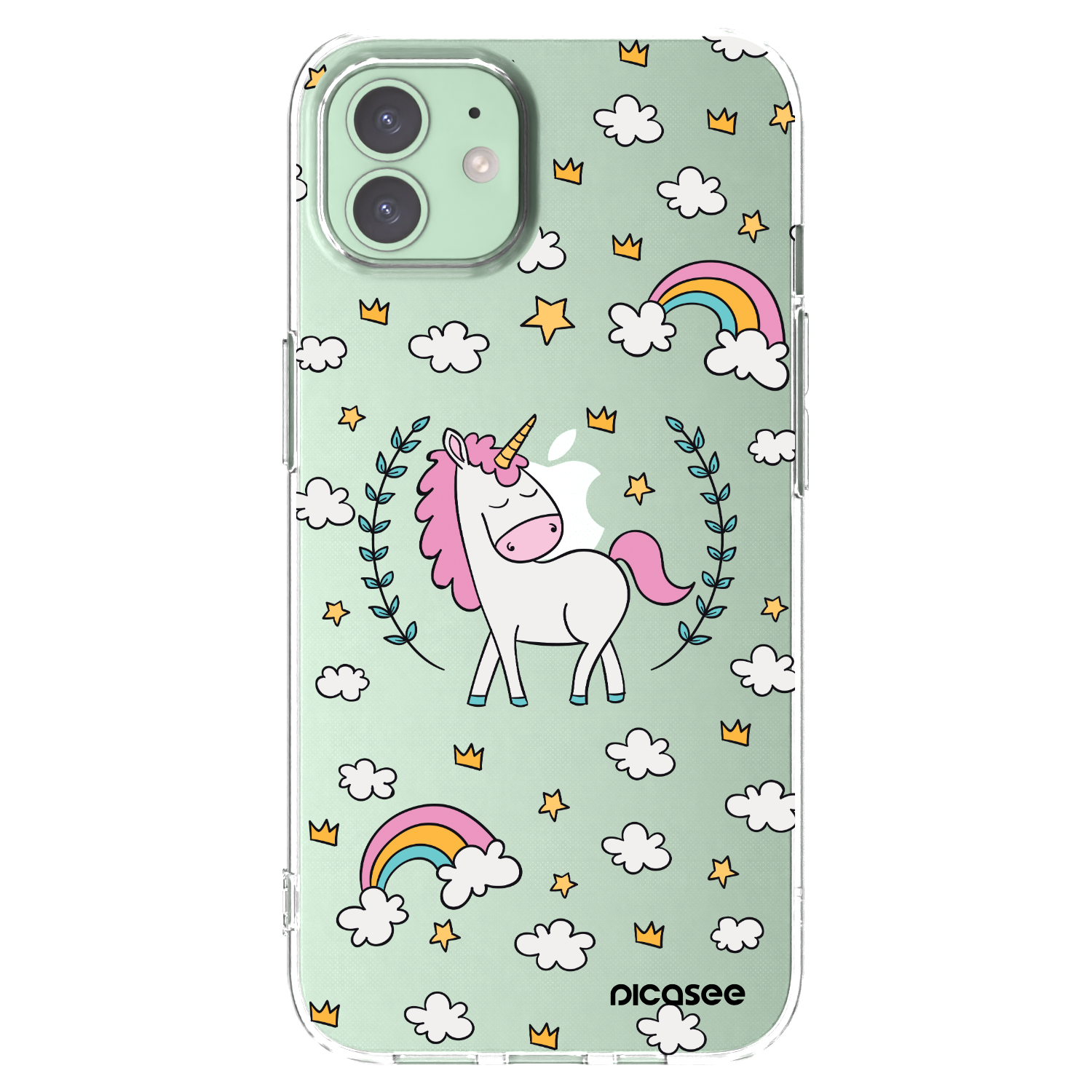 Picasee átlátszó szilikon tok az alábbi mobiltelefonokra Apple iPhone 12 - Unicorn star heaven