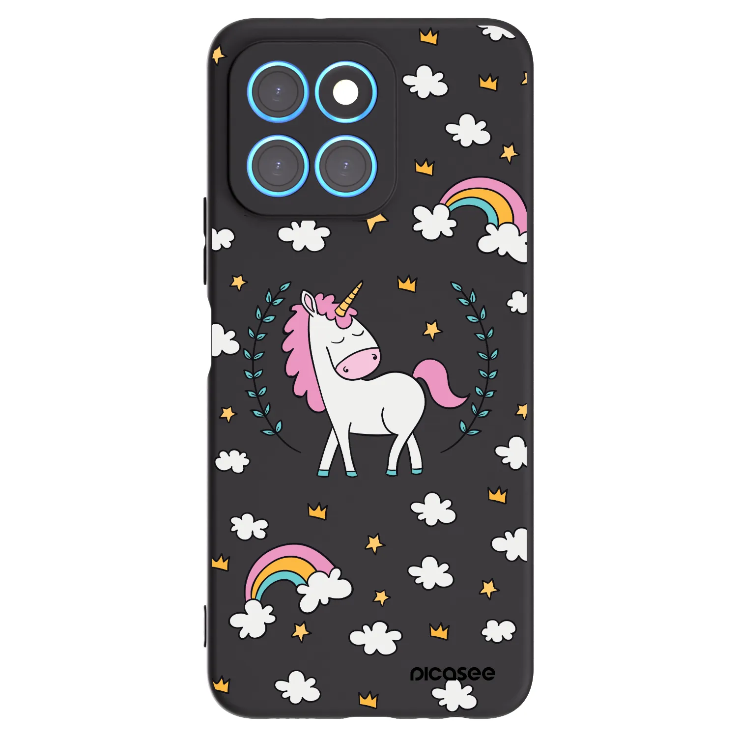 Picasee fekete szilikon tok az alábbi mobiltelefonokra Honor X6 - Unicorn star heaven
