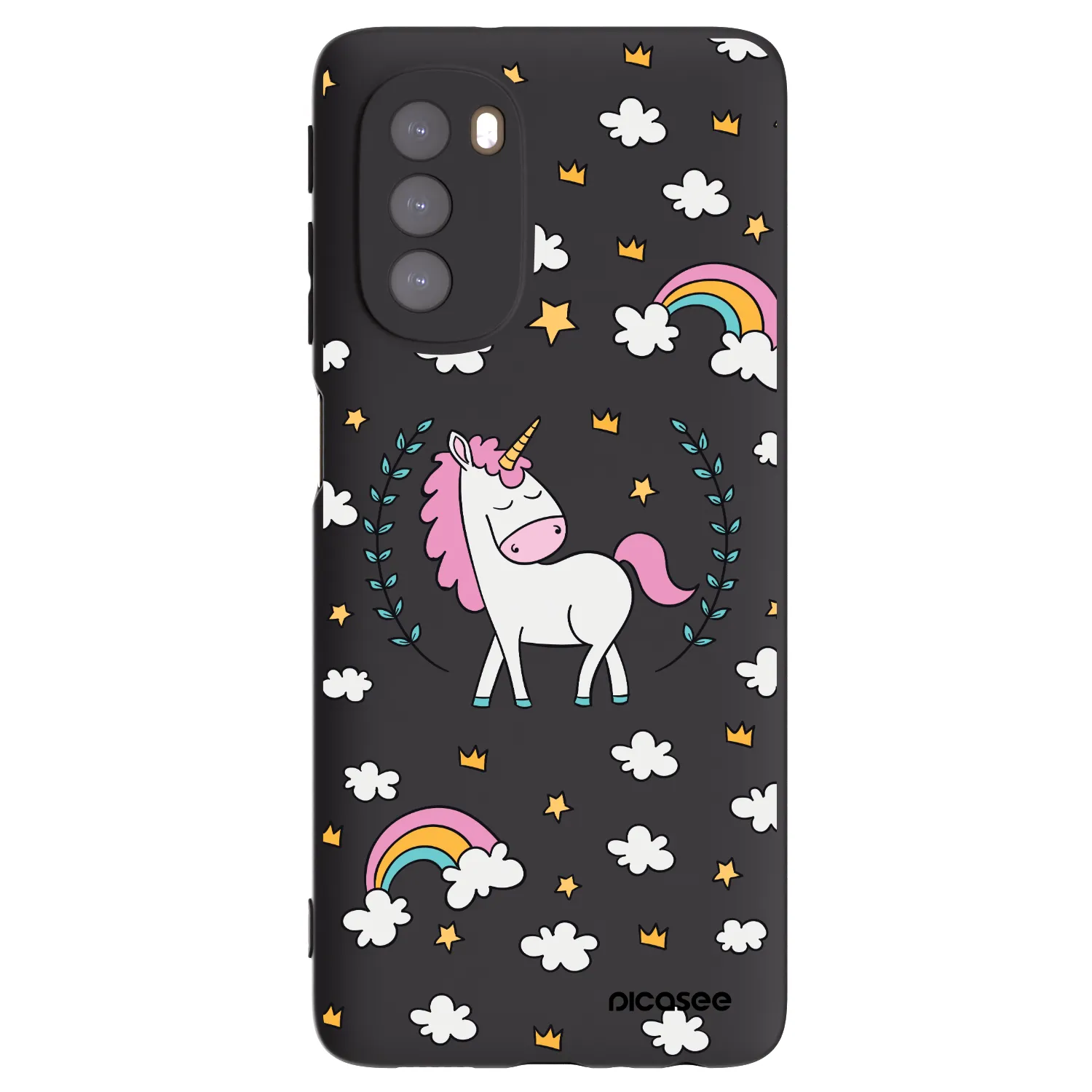 Picasee fekete szilikon tok az alábbi mobiltelefonokra Motorola Moto G51 - Unicorn star heaven