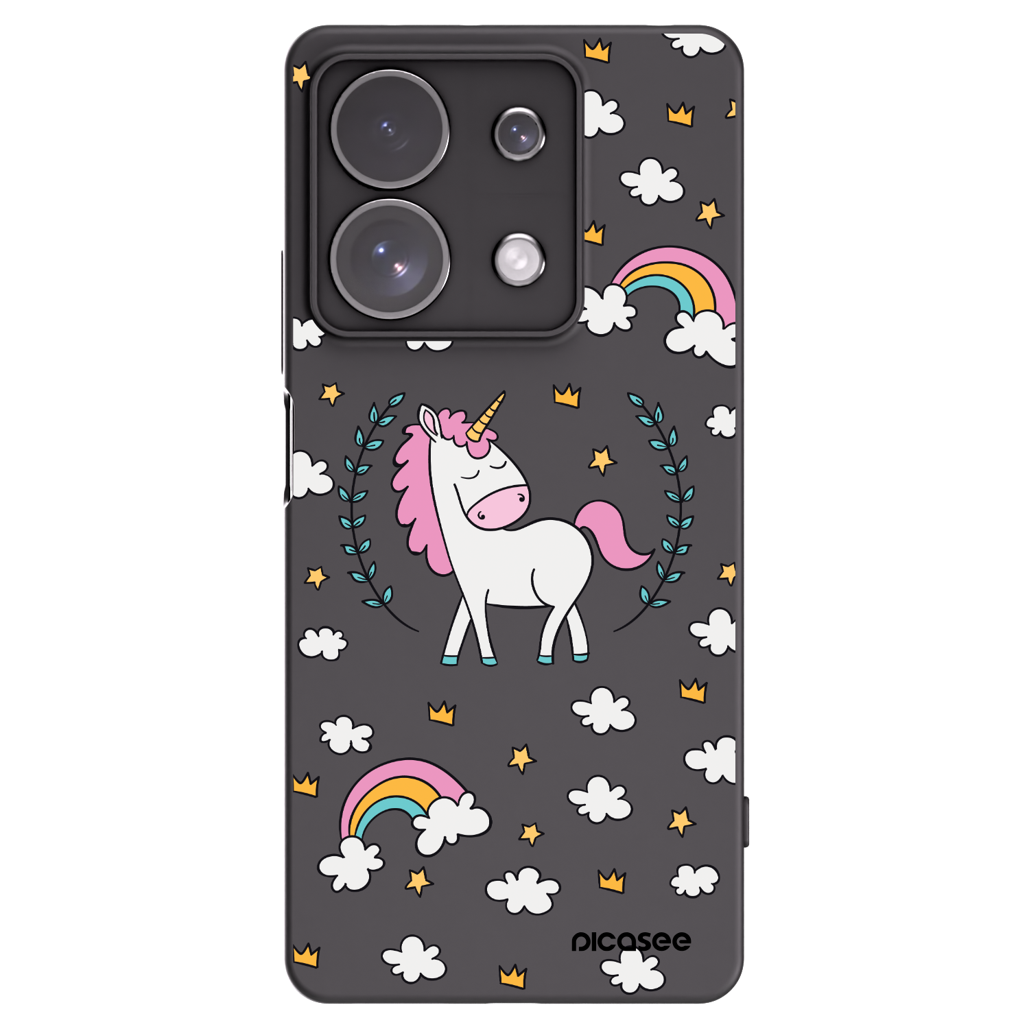 Picasee fekete szilikon tok az alábbi mobiltelefonokra Xiaomi Redmi Note 13 Pro 4G - Unicorn star heaven