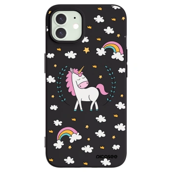Picasee fekete szilikon tok az alábbi mobiltelefonokra Apple iPhone 12 - Unicorn star heaven