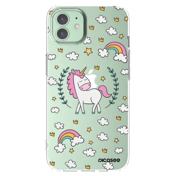Picasee átlátszó szilikon tok az alábbi mobiltelefonokra Apple iPhone 12 - Unicorn star heaven