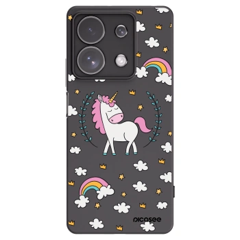 Picasee fekete szilikon tok az alábbi mobiltelefonokra Xiaomi Redmi Note 13 Pro 4G - Unicorn star heaven