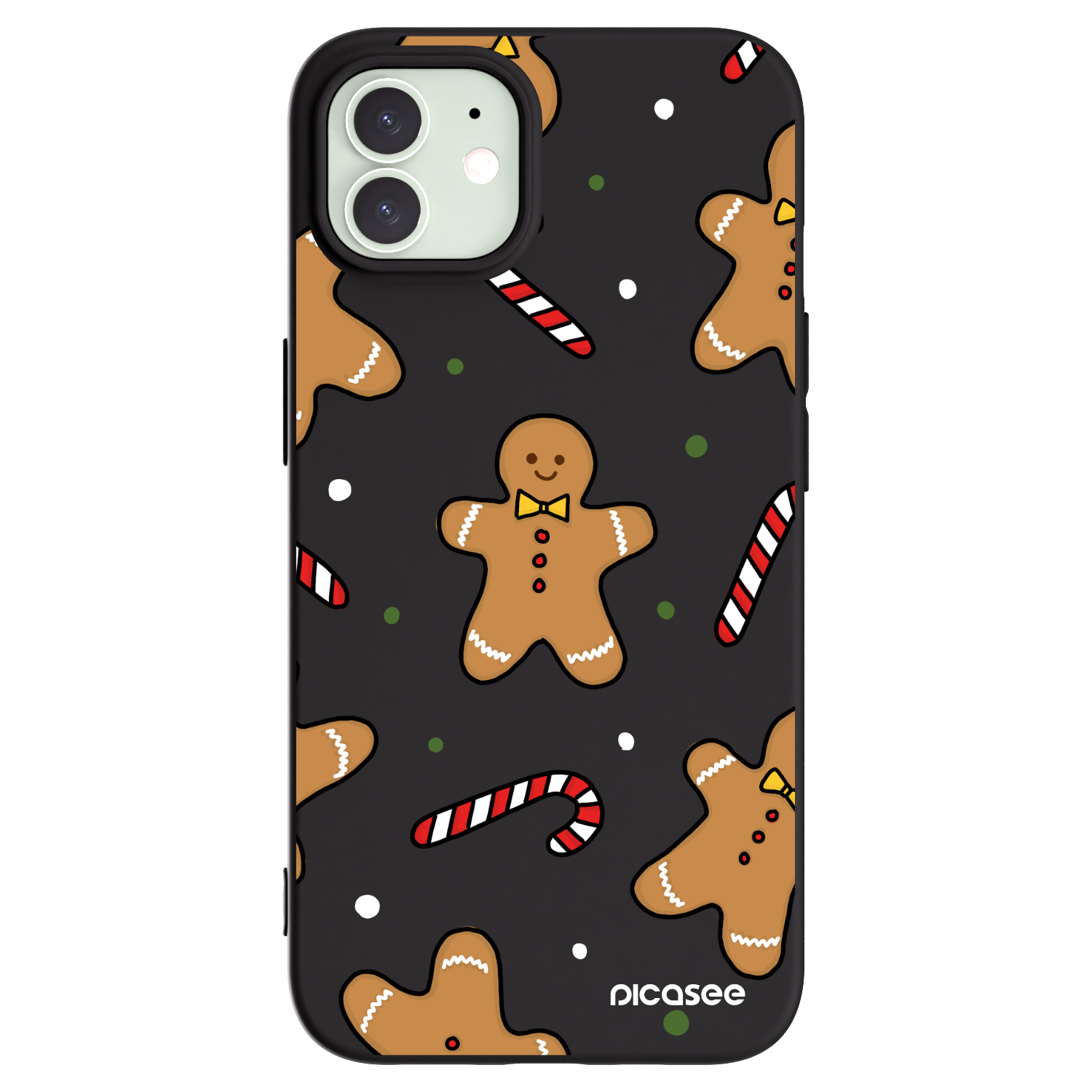 Picasee fekete szilikon tok az alábbi mobiltelefonokra Apple iPhone 12 - Gingerbread