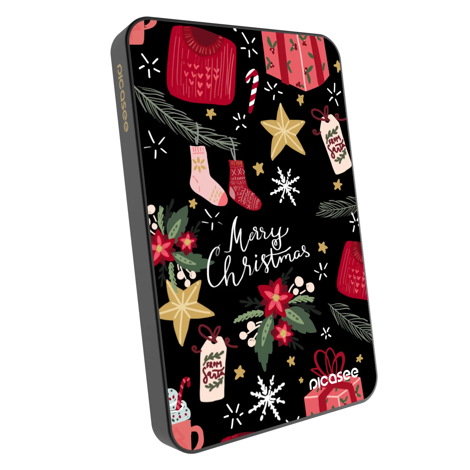 Picasee Powerbank MagSafe 5 000 mAh Szürke - Christmas