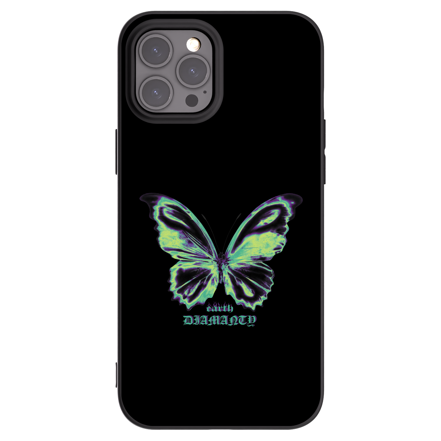 Picasee fekete szilikon tok az alábbi mobiltelefonokra Apple iPhone 12 Pro Max - Diamanty Blue