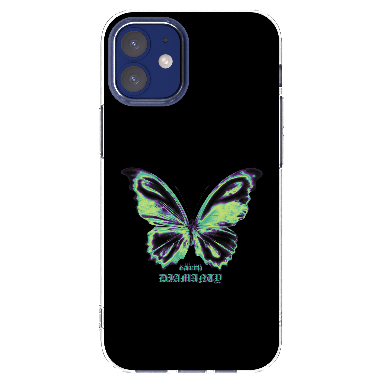 Picasee átlátszó szilikon tok az alábbi mobiltelefonokra Apple iPhone 12 mini - Diamanty Blue