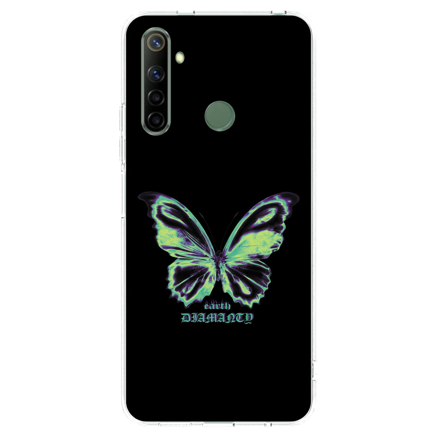 Picasee átlátszó szilikon tok az alábbi mobiltelefonokra Realme 6i - Diamanty Blue