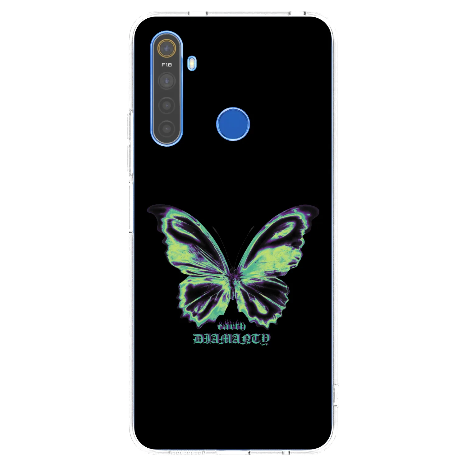 Picasee átlátszó szilikon tok az alábbi mobiltelefonokra Realme 5 - Diamanty Blue