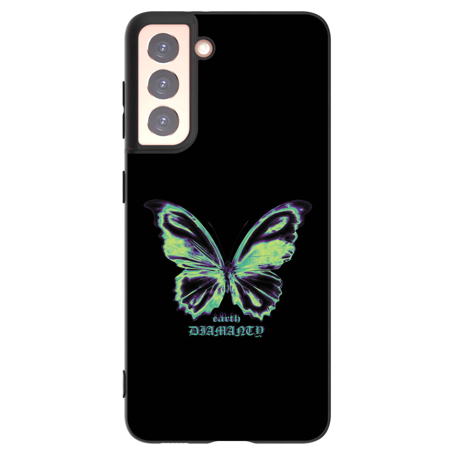 Picasee fekete szilikon tok az alábbi mobiltelefonokra Samsung Galaxy S21 5G G991B - Diamanty Blue