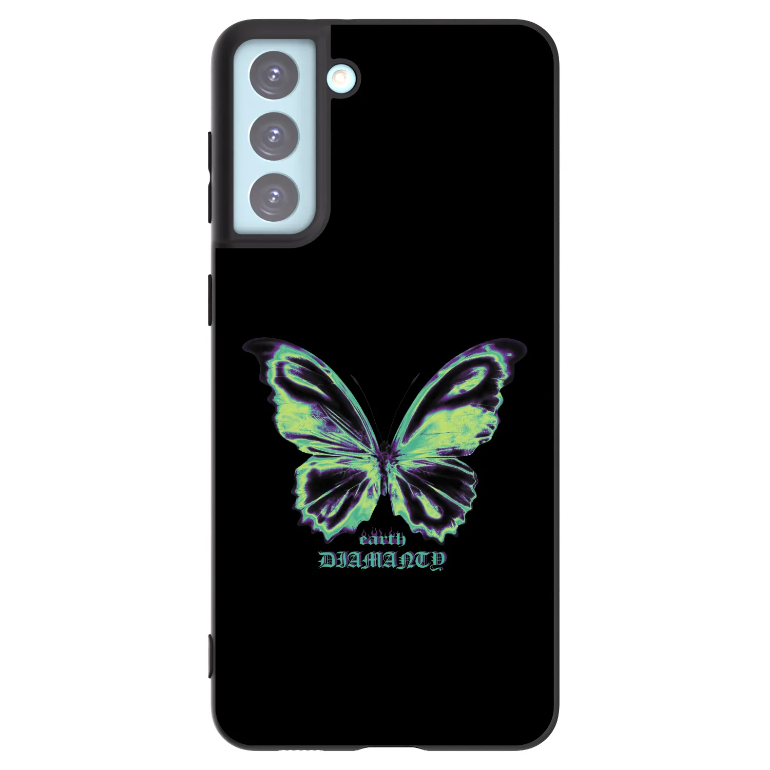 Picasee fekete szilikon tok az alábbi mobiltelefonokra Samsung Galaxy S21+ 5G G996F - Diamanty Blue