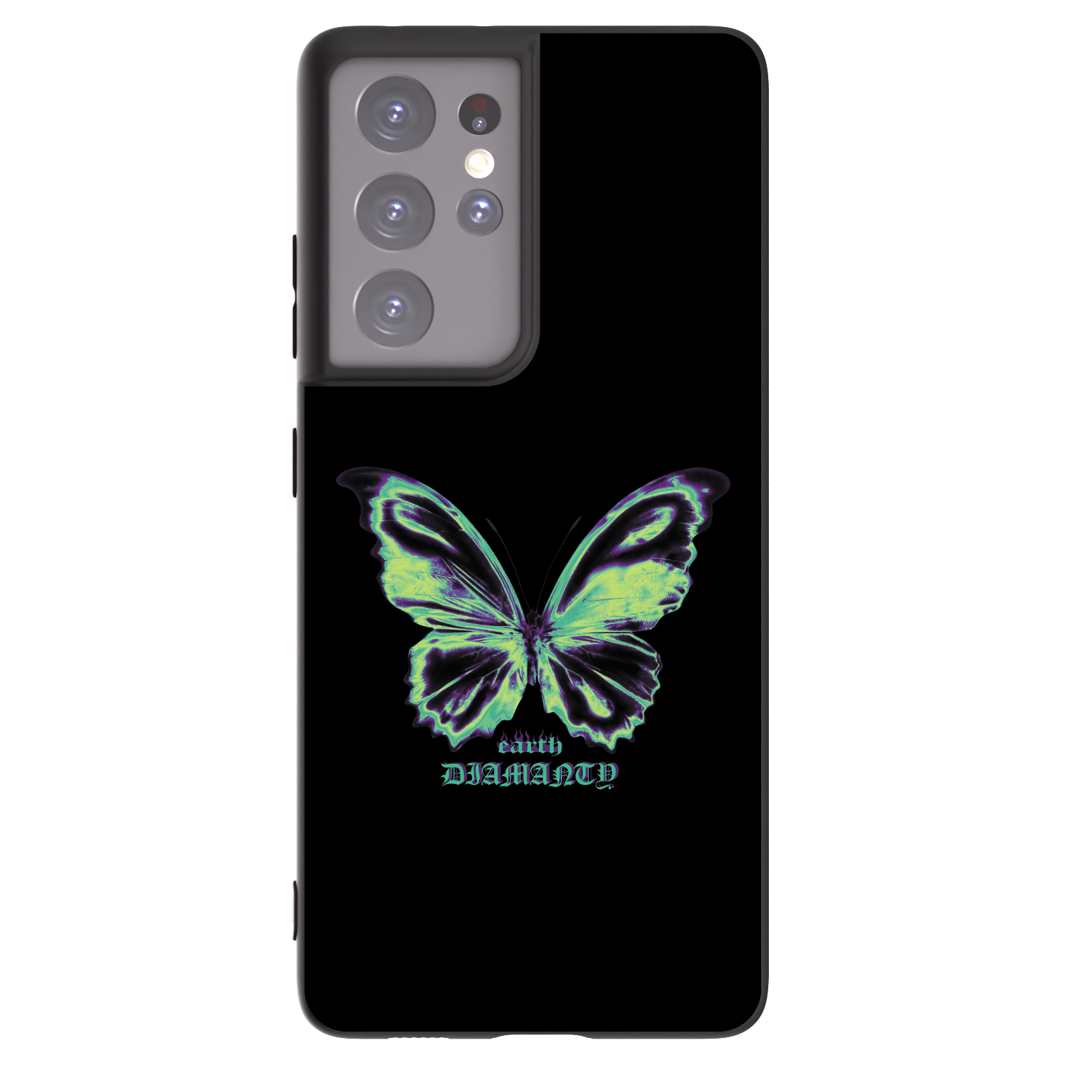 Picasee fekete szilikon tok az alábbi mobiltelefonokra Samsung Galaxy S21 Ultra 5G G998B - Diamanty Blue