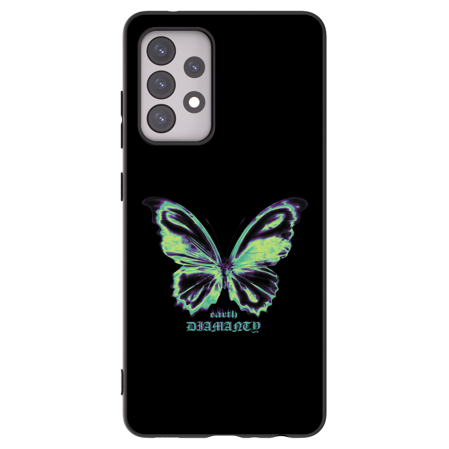 Picasee fekete szilikon tok az alábbi mobiltelefonokra Samsung Galaxy A52 5G A525F - Diamanty Blue