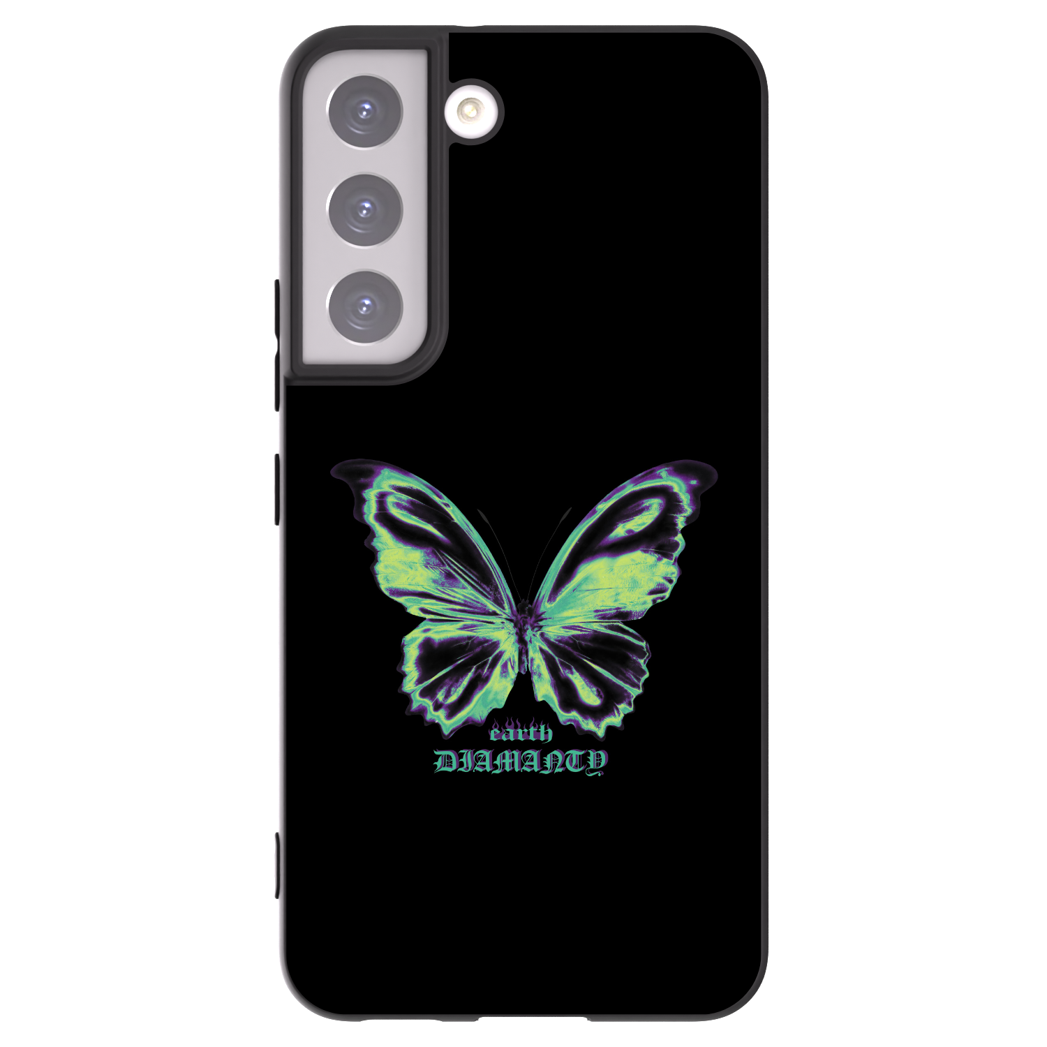 Picasee fekete szilikon tok az alábbi mobiltelefonokra Samsung Galaxy S22 5G - Diamanty Blue