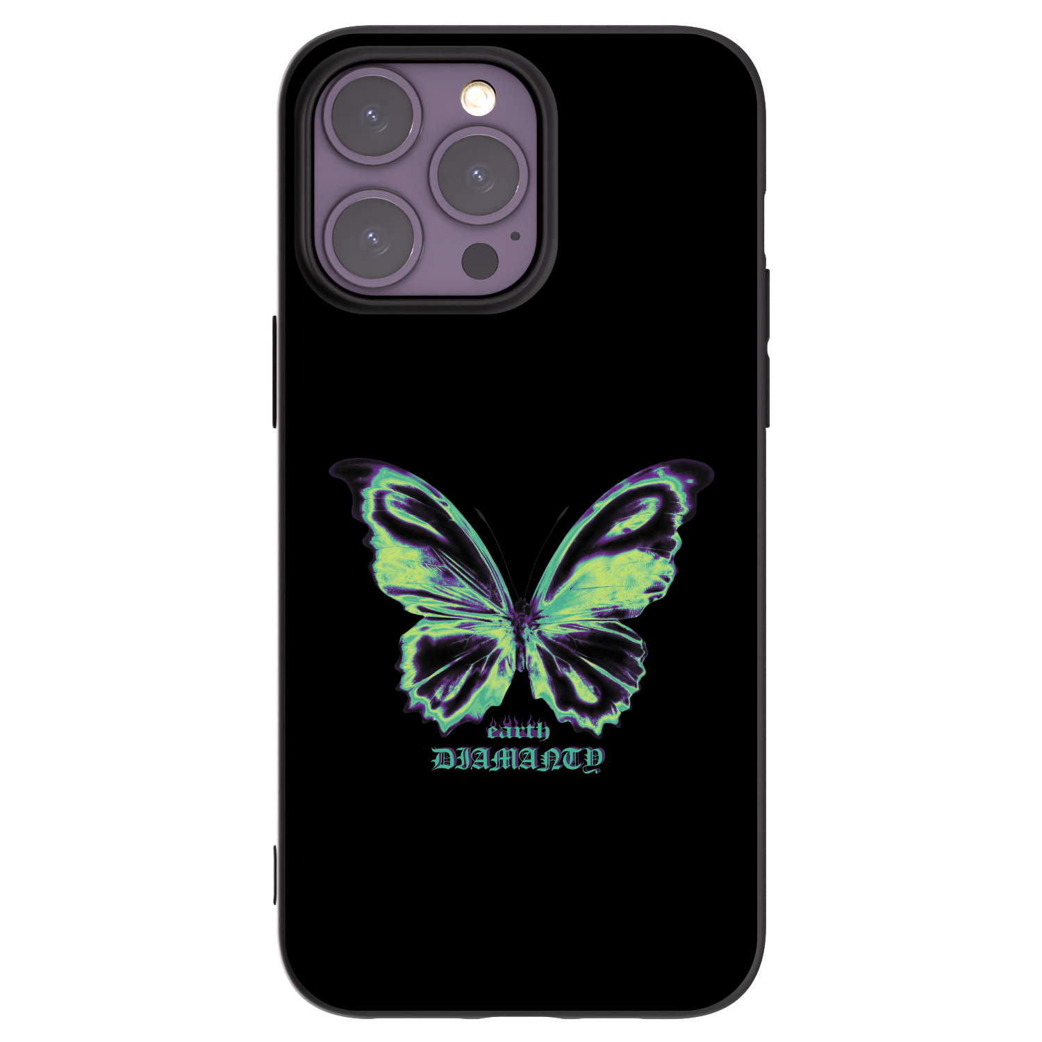 Picasee fekete szilikon tok az alábbi mobiltelefonokra Apple iPhone 14 Pro Max - Diamanty Blue